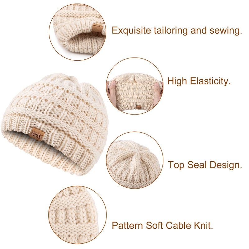REDESS Baby Kids Winter Warm Hats, Infant Toddler Children Beanie Knit Cap Girls Boys - Image 4